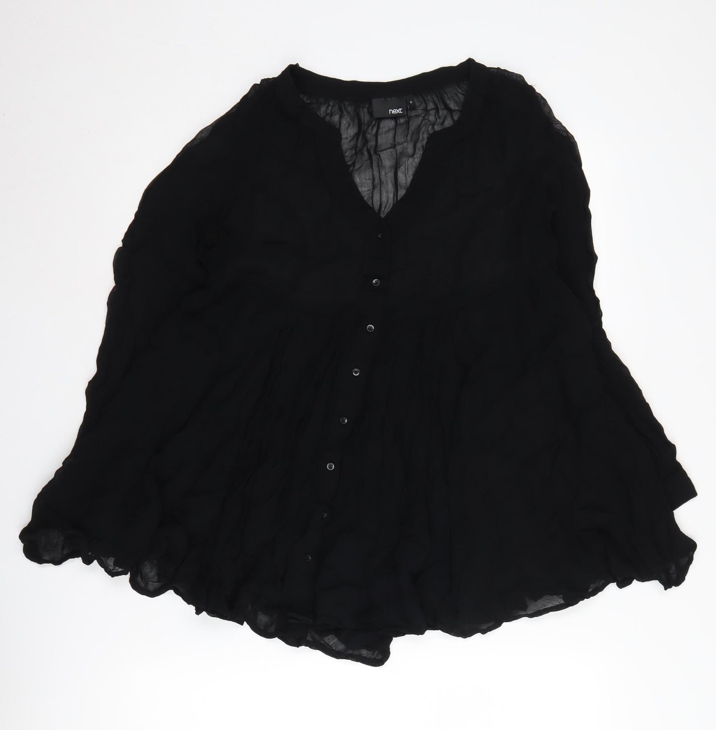 Next Women's Black Viscose Blouse Size 12 Casual