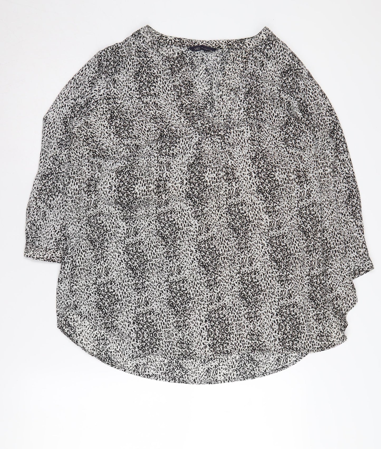 Marks and Spencer Women's Black Animal Print Blouse