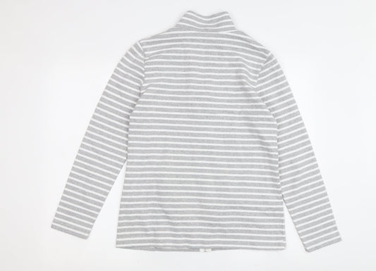 Afibel Women's Grey White Striped Jacket Size 10/12