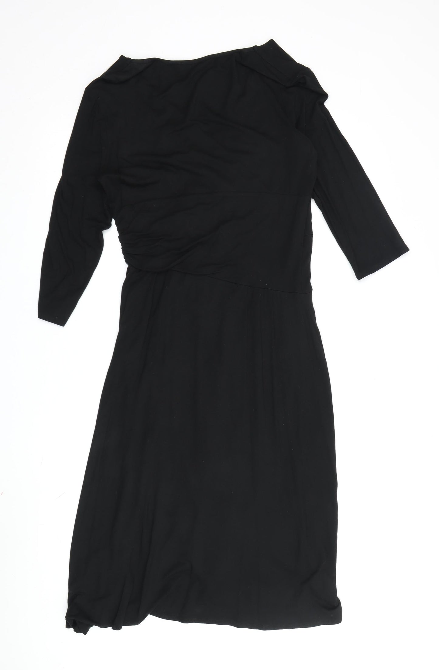 Phase Eight Black Viscose Dress Size 12 Women's