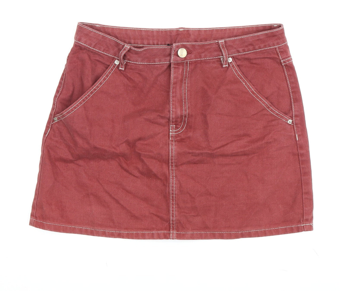 Divider Women's Brown Denim Short Skirt Size 12 Casual