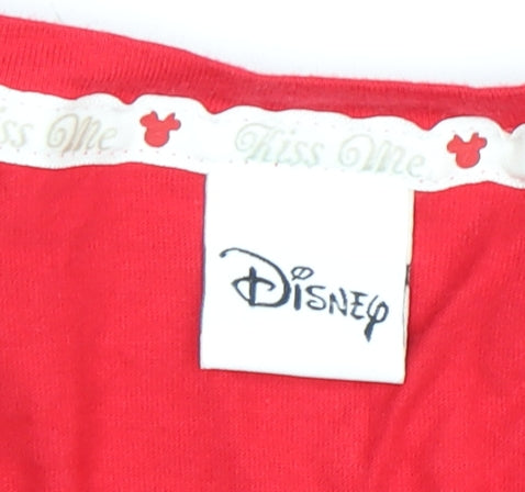 Disney Women's Red Christmas T-Shirt Size 16-18