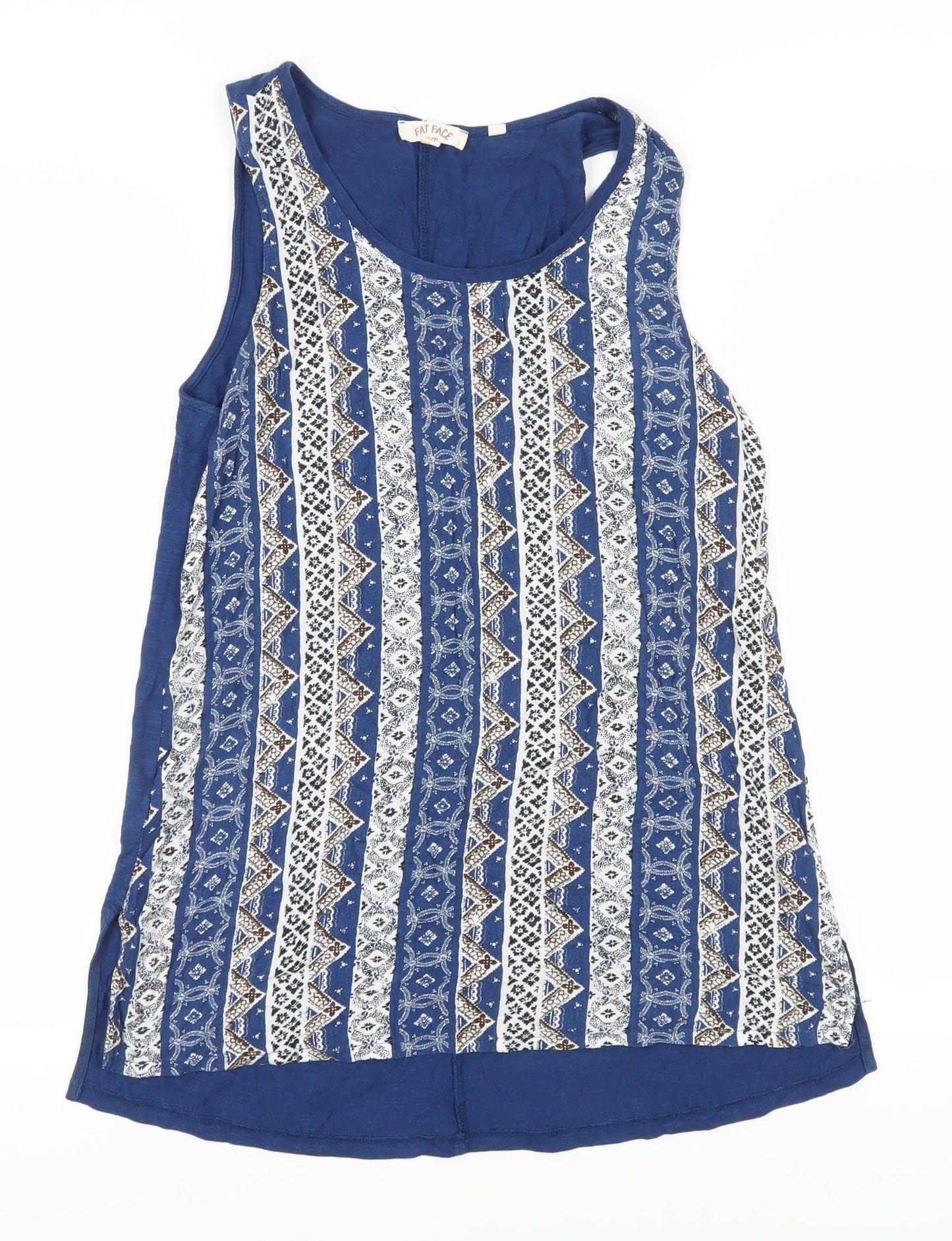 Fat Face Women's Blue Geometric Tank Top Size 10