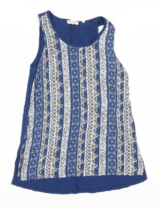 Fat Face Women's Blue Geometric Tank Top Size 10