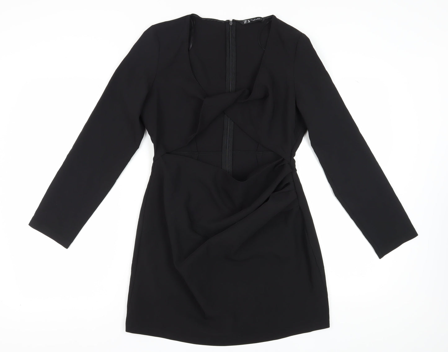 ZARA Women's Black Sheath Short Dress Size 12