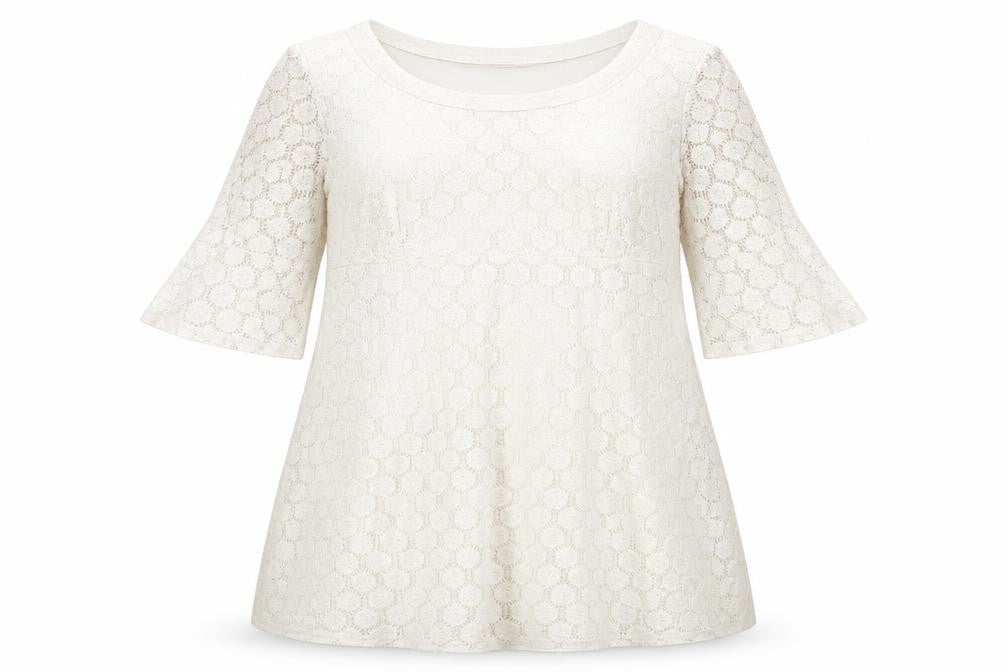 Front view of Principles Women's Ivory A-Line Lace Dress -, size 16