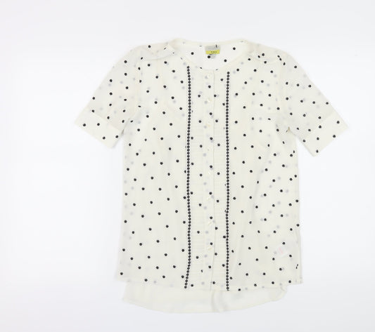 Hobbs Women's Polka Dot Blouse White Size 6