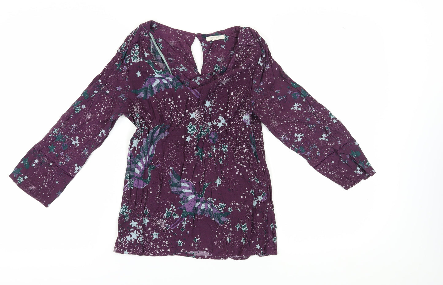 White Stuff Women's Purple Floral Tunic Blouse Size 12
