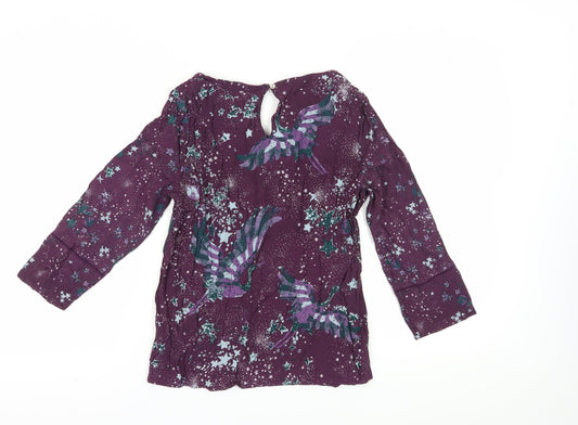 White Stuff Women's Purple Floral Tunic Blouse Size 12
