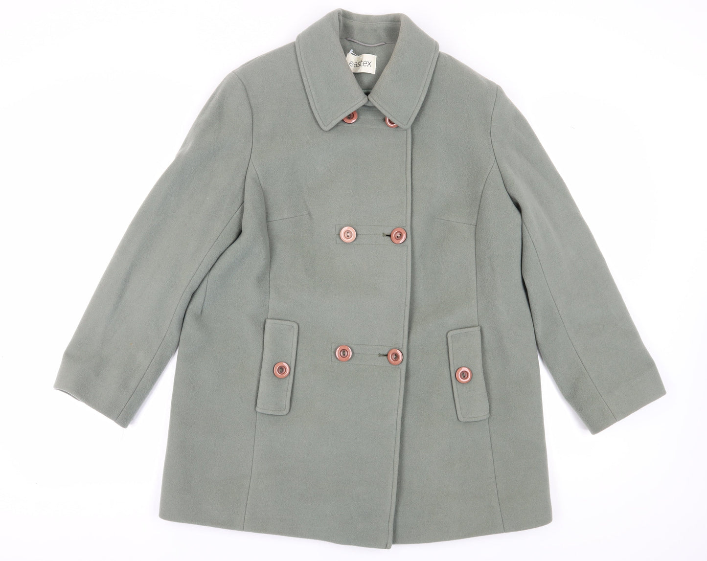 Eastex Women's Green Wool Cashmere Pea Coat Size 14