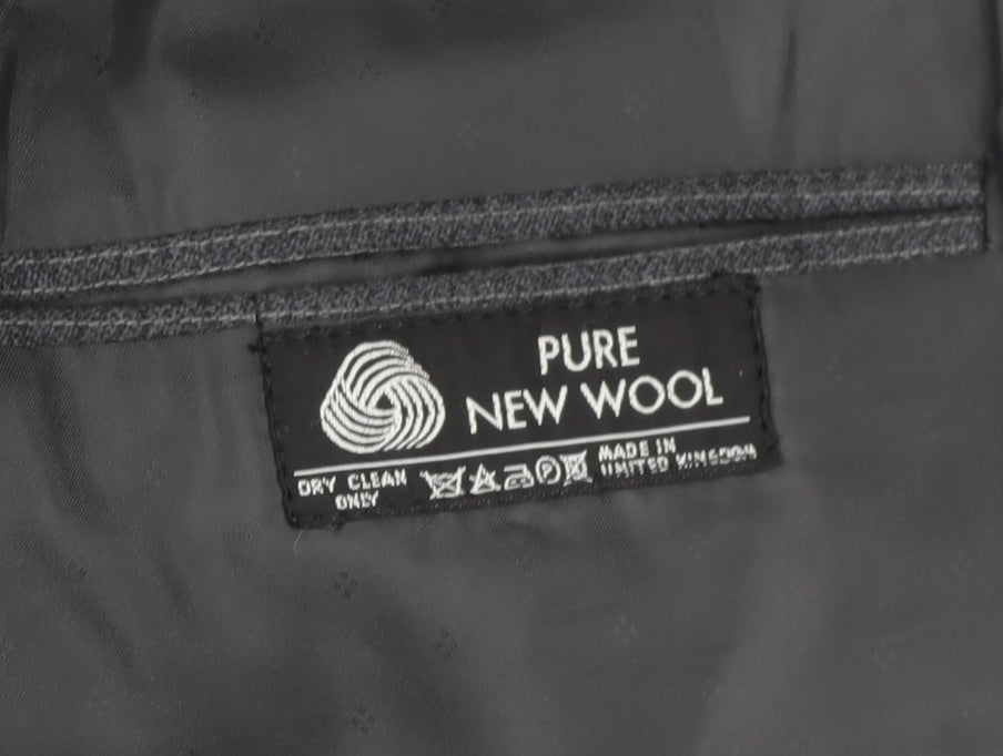 Centaur Men's Grey Wool Long Blazer, Size 40L