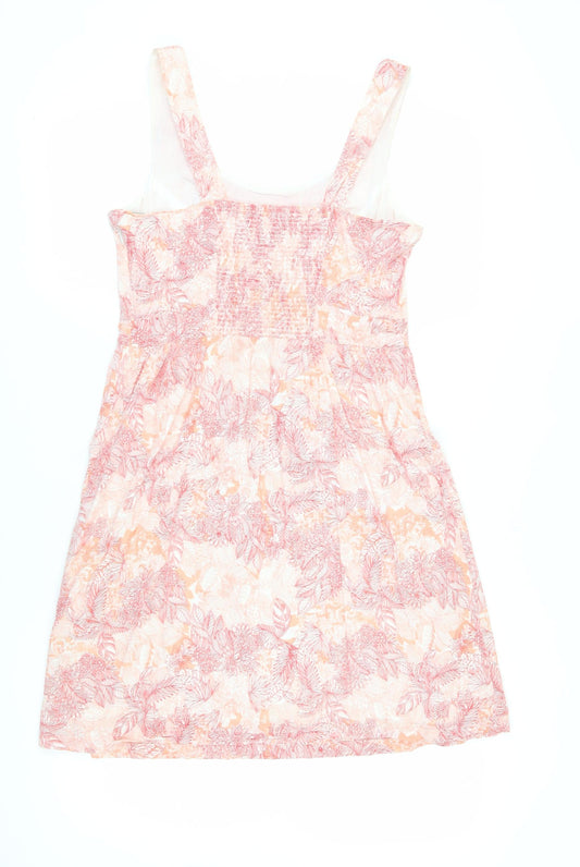 Fat Face Women's Pink Floral A-Line Dress, Size 12
