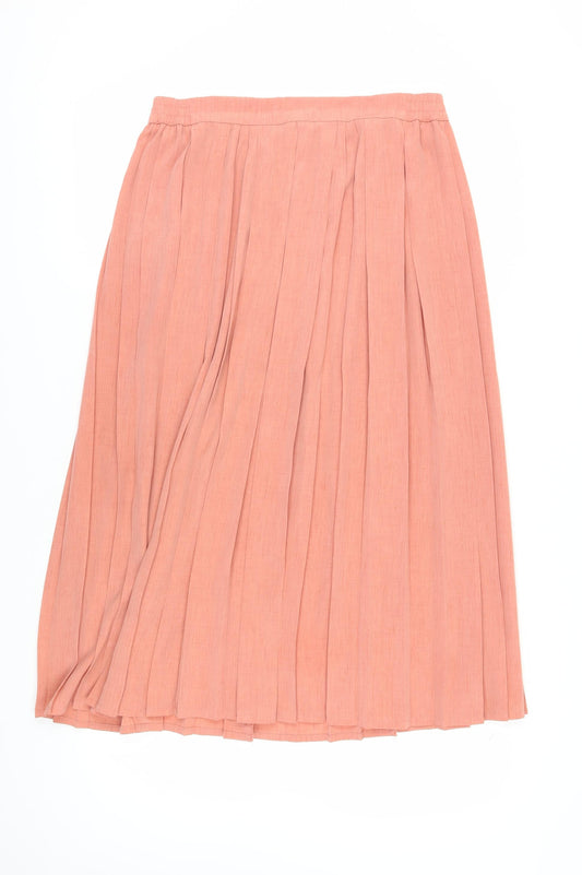 Jacques Vert Women's Pink Pleated Midi Skirt Size 16