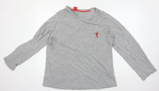 L.F.C. Men's XL Grey Long Sleeve Cotton T-Shirt