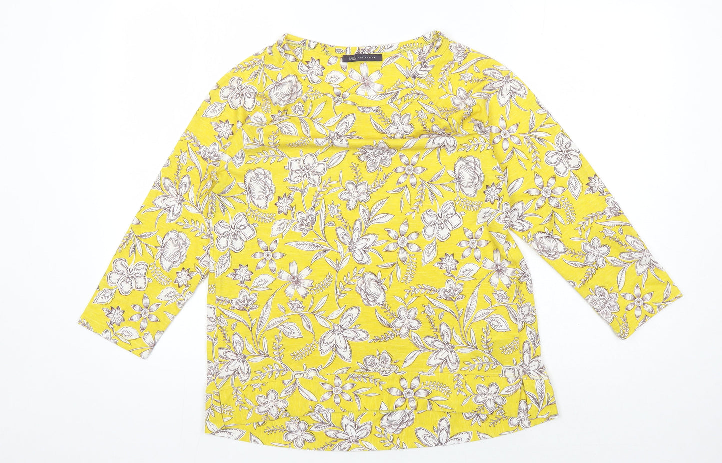 Marks and Spencer Women's Yellow Floral Tunic Size 12