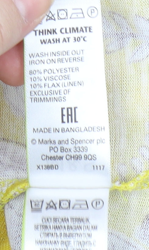 Marks and Spencer Women's Yellow Floral Tunic Size 12