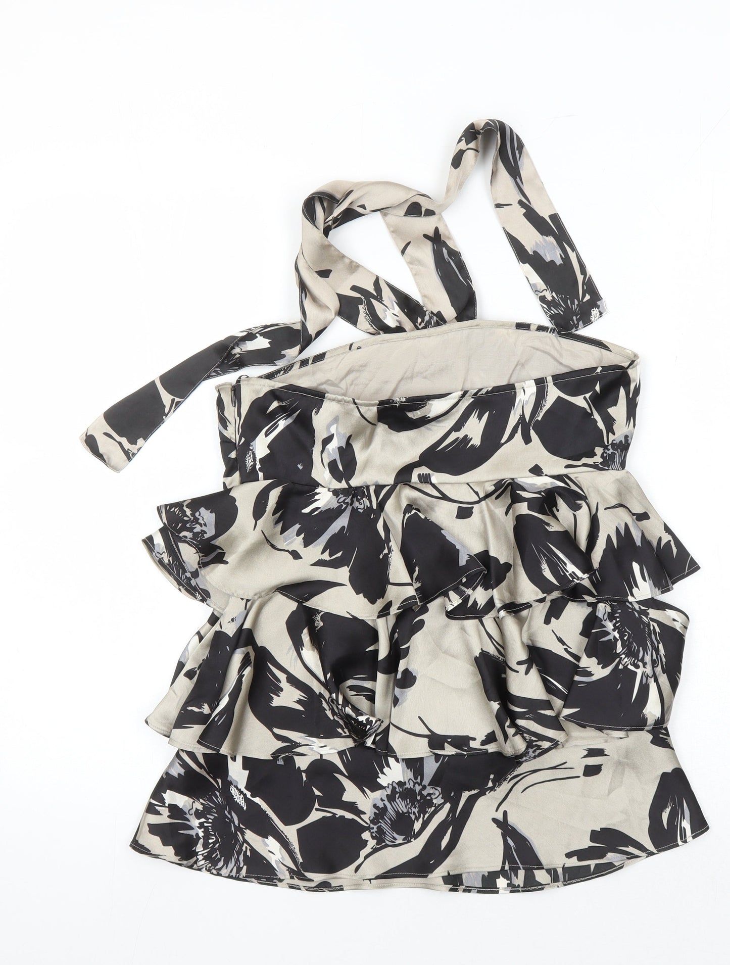 Next Women's Beige Floral Halter Camisole Blouse Size 10