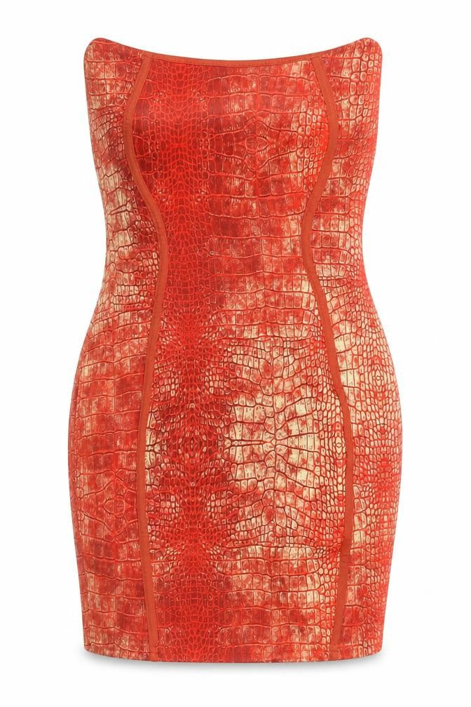 PrettyLittleThing Women's Red Bodycon Dress Size 8