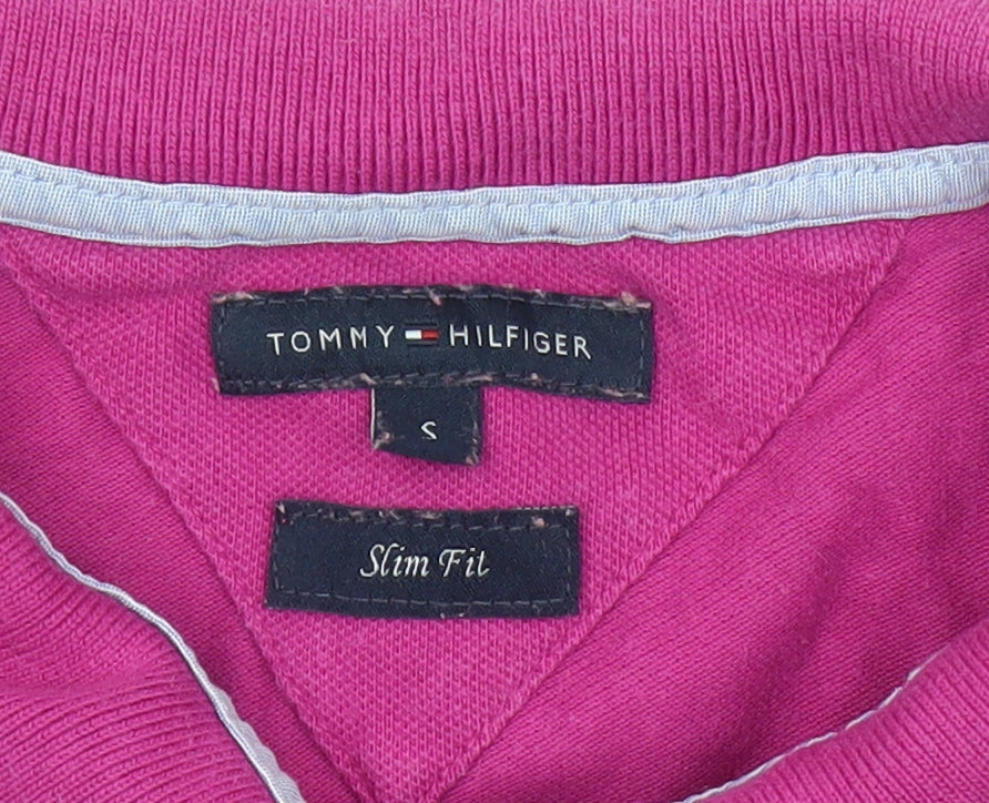Tommy Hilfiger Women's Pink Polo Shirt - Size S