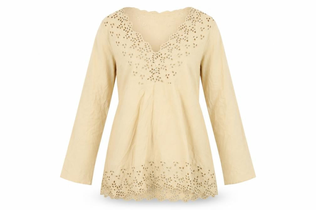 Womens UK Size S Banana Republic Beige 100% Cotton Blouse
