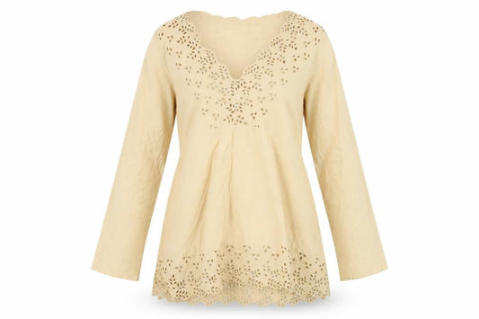 Womens UK Size S Banana Republic Beige 100% Cotton Blouse