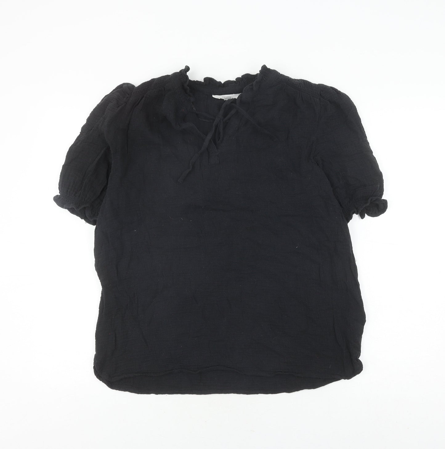 Marks and Spencer Black Cotton Top, Size 10