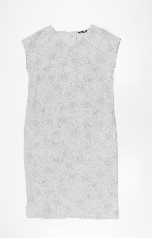 Rohan Women's Grey Floral Sleeveless Dress Size 10