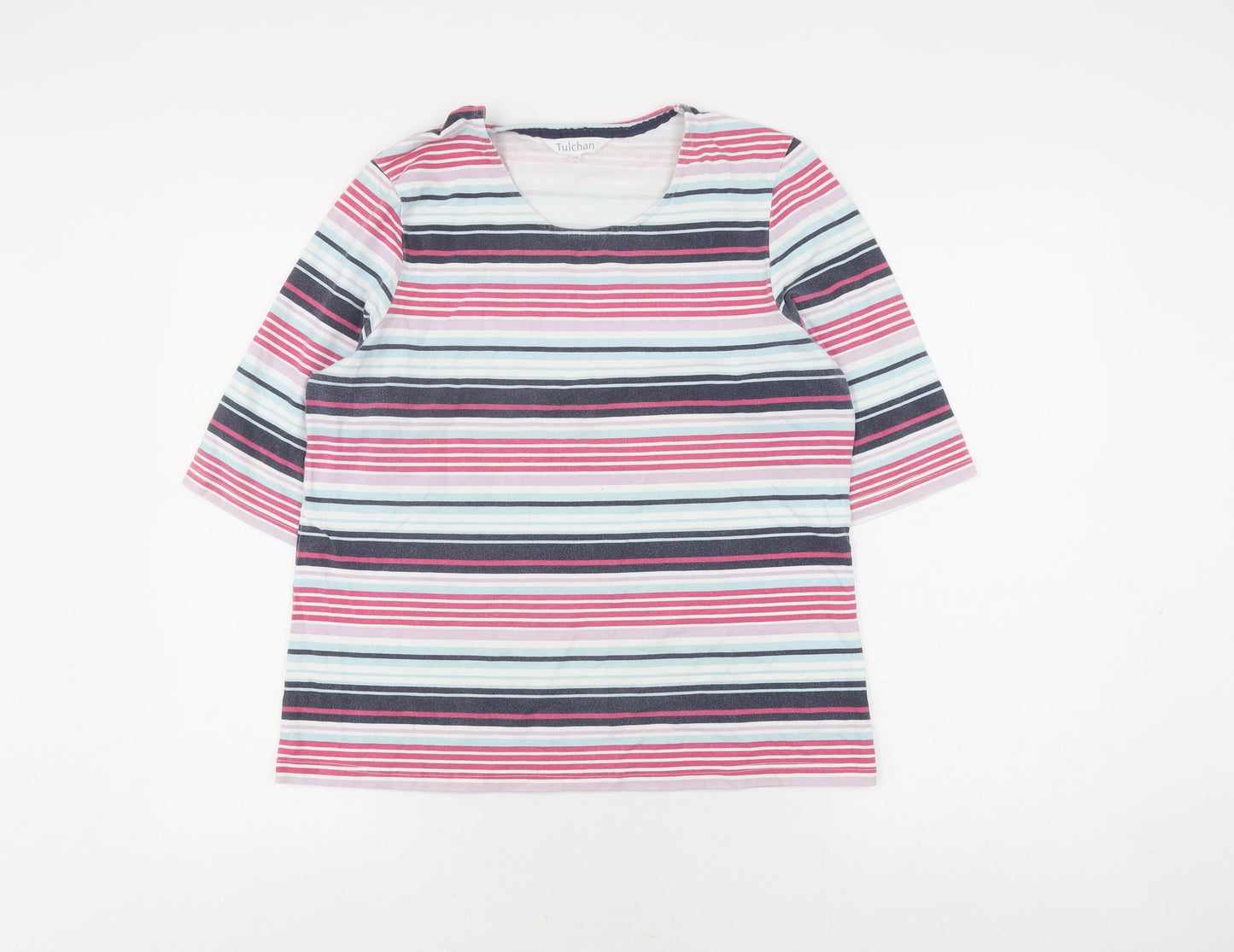 Tulchan Women's Multicoloured Striped Pullover Jumper Size 16