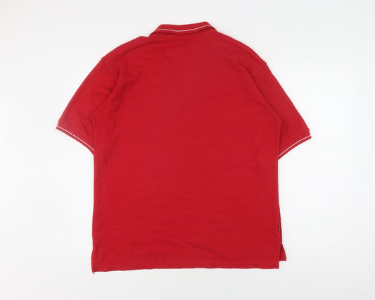 Umbro Men's Red Polo Shirt, L, Lightweight Sportswear