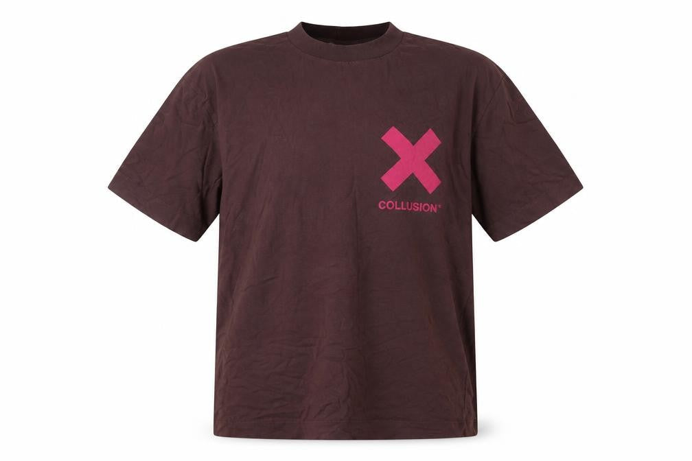 Collusion Men's Brown Cotton Logo T-Shirt - M