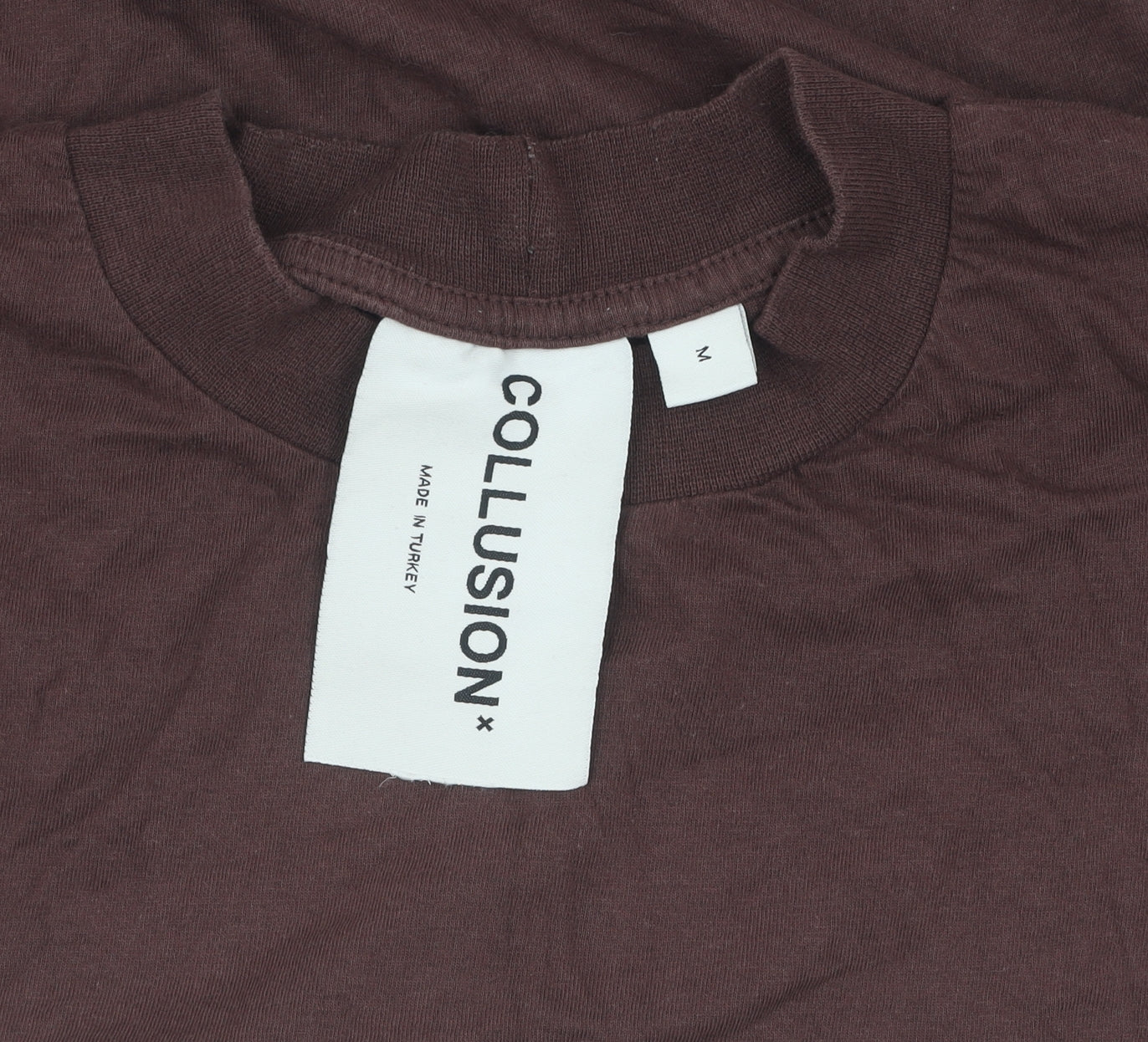 Collusion Men's Brown Cotton Logo T-Shirt - M