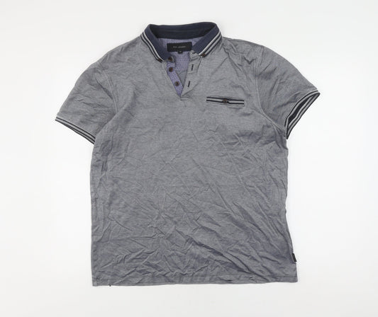 A.M. London Men's Grey XL Polo Shirt - Casual Cotton Blend