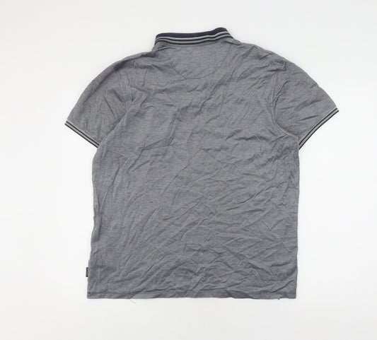 A.M. London Men's Grey XL Polo Shirt - Casual Cotton Blend