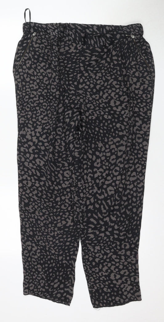 Star by Julien Macdonald Women's Black Animal Print Trousers