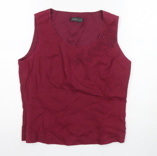 Alex & Co. Women's Red Sleeveless Blouse, Size 10