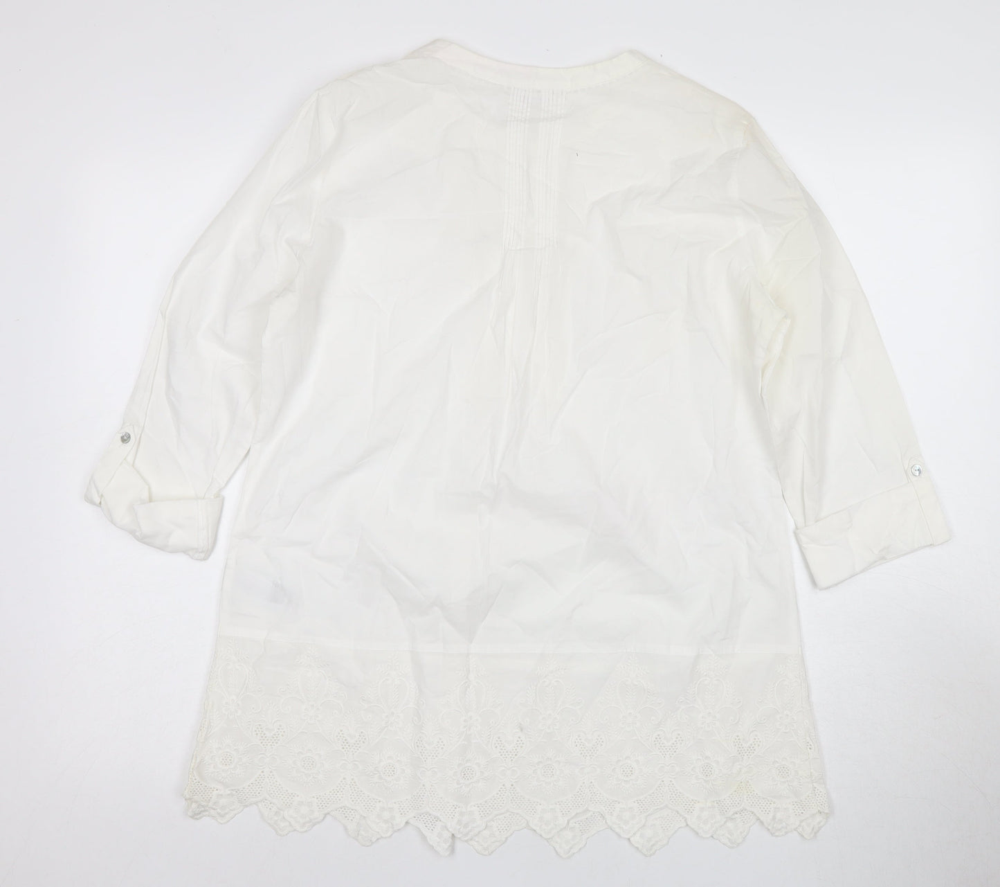 Marks and Spencer Women White Size 12 Cotton Dress