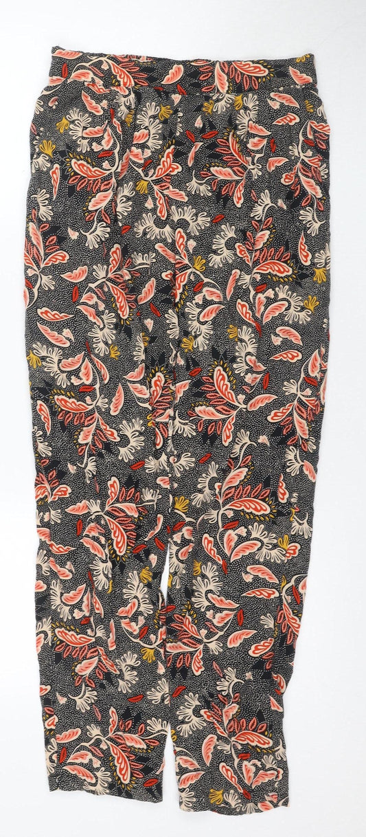 H&M Women's Multicoloured Floral Trousers Size 8