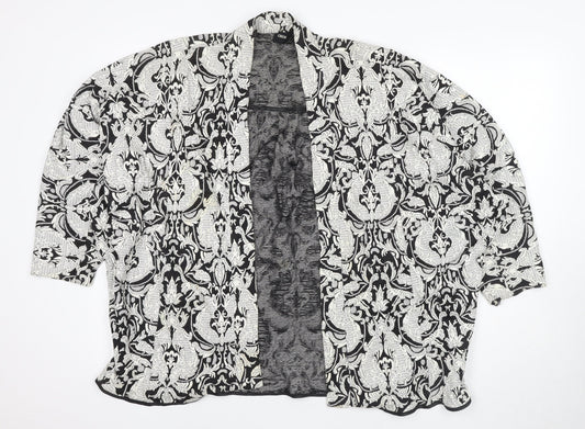 ASOS Women's Black White Floral Kimono Size 12