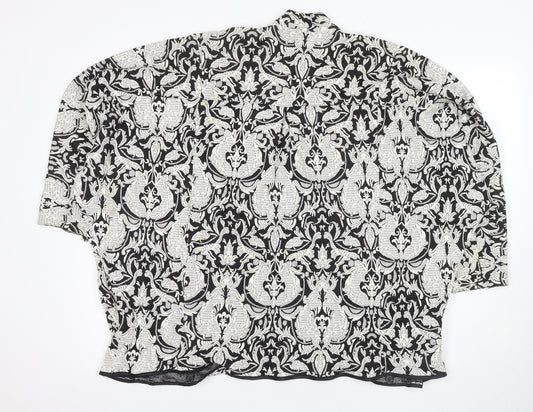 ASOS Women's Black White Floral Kimono Size 12
