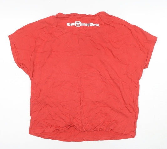 Disney Red Unisex Cartoon T-Shirt S