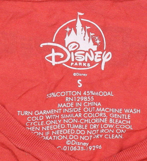 Disney Red Unisex Cartoon T-Shirt S