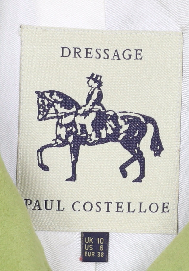 Paul Costelloe Women's Green Coat, Size 10, Classic Overcoat