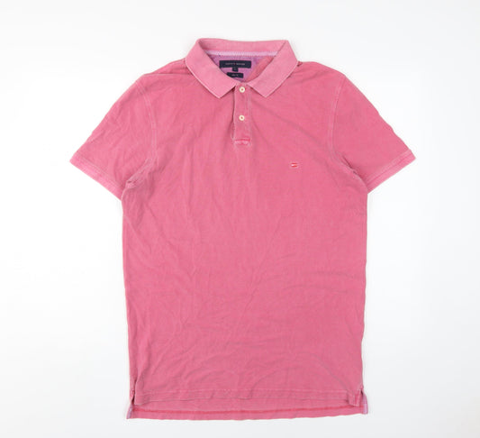 Tommy Hilfiger Men's Pink Polo, Slim Fit, Size L