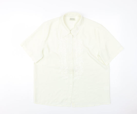 Eastex Women's Ivory Button-Up Blouse Size 14