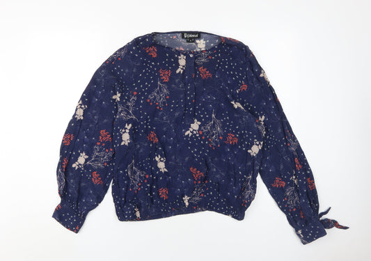 Rdalamal Women's Blue Floral Tunic Blouse Size 10