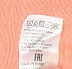 Marks and Spencer Women's Orange V-Neck Flared T-Shirt - Size 10