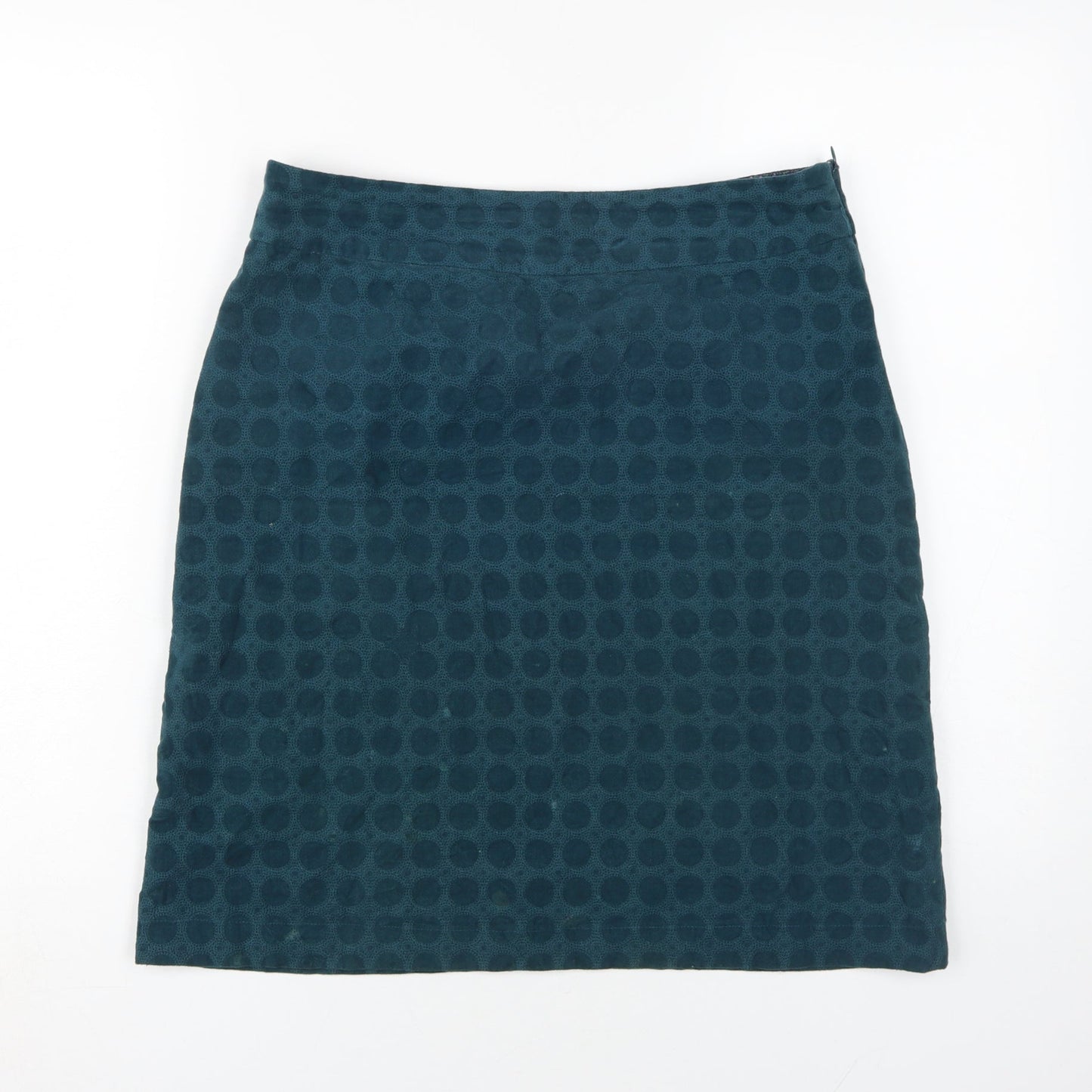 White Stuff Women's Blue Geometric Pencil Skirt Size 10