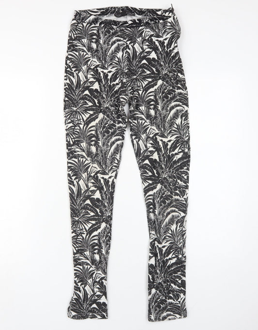 Topshop Women's Black Floral Jeggings Size 10