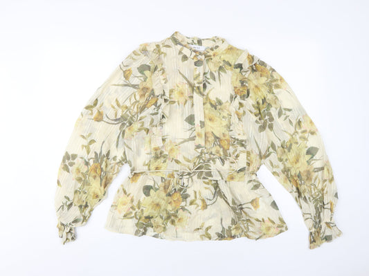 Reiss Women's Multicoloured Floral Blouse UK 4