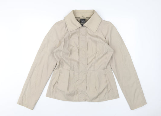 Armani Exchange Women Beige Mid-Length Basic Jacket M
